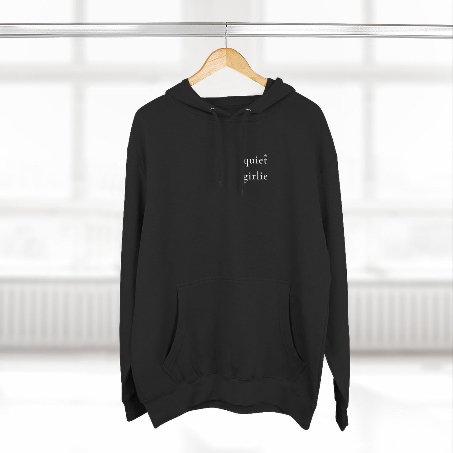 Quiet Girlie Minimalist Hoodie — Soft White Fleece Pullover