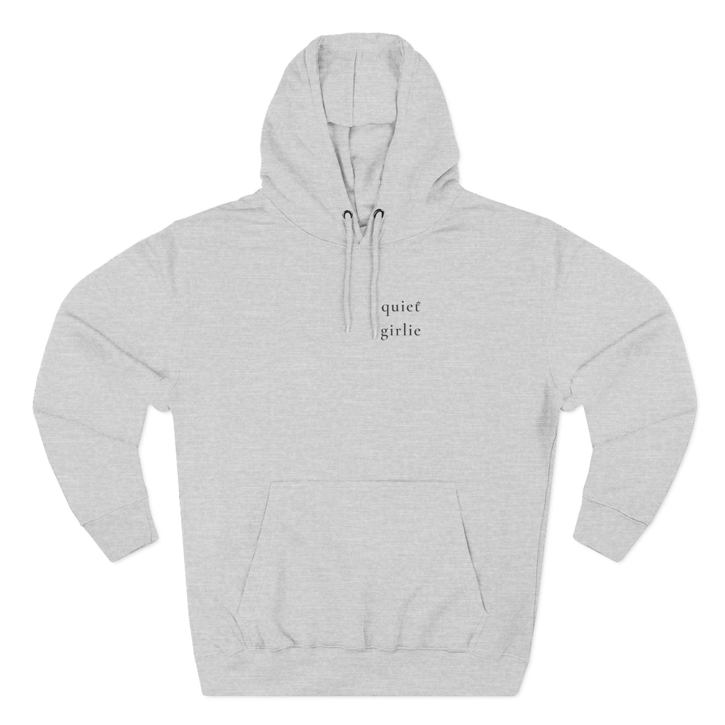 Quiet Girlie Minimalist Hoodie — Soft White Fleece Pullover