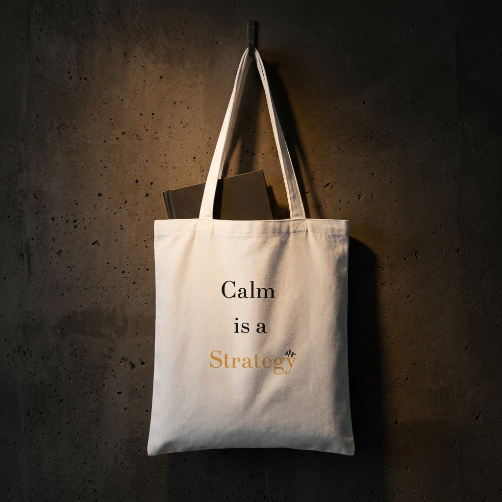 "Calm is a Strategy" Tote Bag